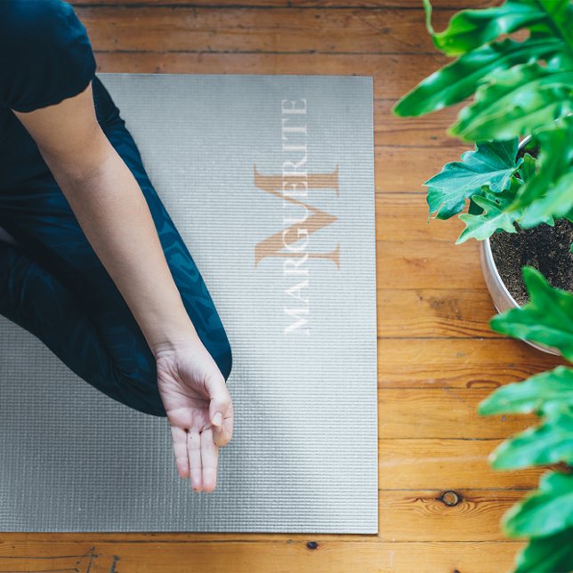 Tapis De Yoga Nom personnalisé Monogramme (Créateur téléchargé)