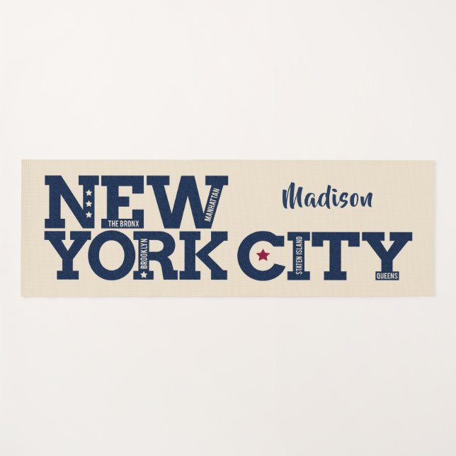 Tapis De Yoga Nom personnalisé New York City recto (Devant (Horizontal))