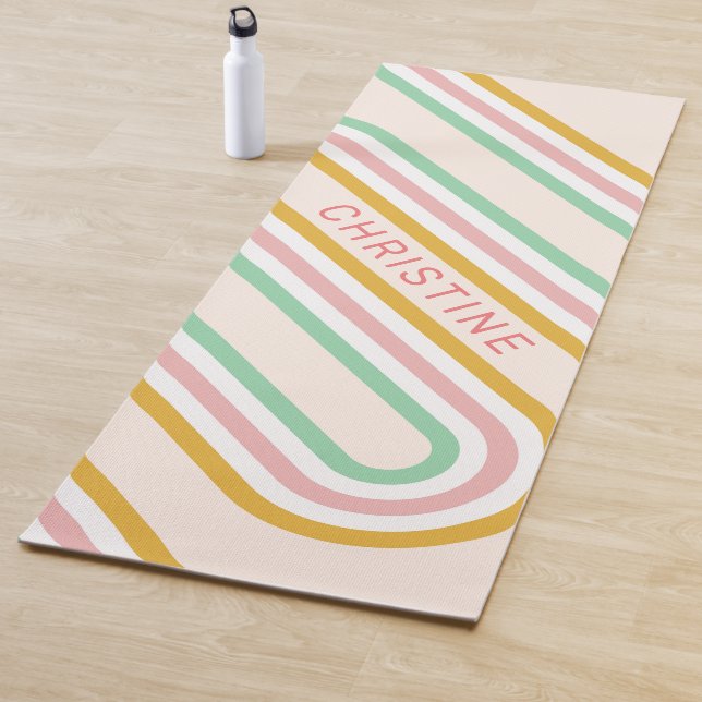 Tapis De Yoga Nom personnalisé Retro Yoga Mat (En situation)