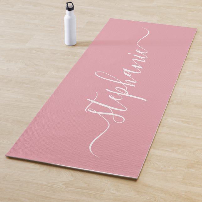 Tapis De Yoga Nom personnalisé rose pâle (En situation)