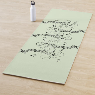Tapis De Yoga Notes de fantaisie Design de musique verte