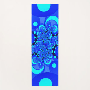 Tapis De Yoga Nuances de bleu Art fractal abstrait moderne
