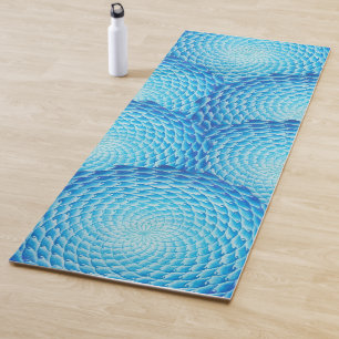 Tapis De Yoga Nuances de motif bleu de mandala