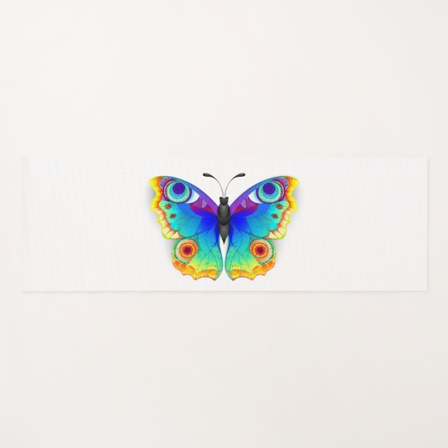 Tapis De Yoga Oeil de paon arc-en-ciel (Devant (Horizontal))