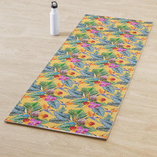 Tapis De Yoga Oiseau Tropical Du Paradis Et Jardin D'Été Des Orc