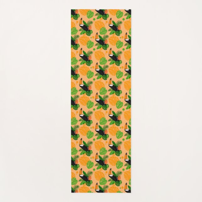 Tapis De Yoga Oiseau tropical Toucan Motif sans couture (Devant)