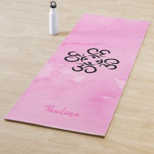 Tapis De Yoga Om Compass Rose, Aquarelle rose Symboles