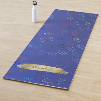 Tapis De Yoga OM du chaos | Bleu, Joli Indigo Om