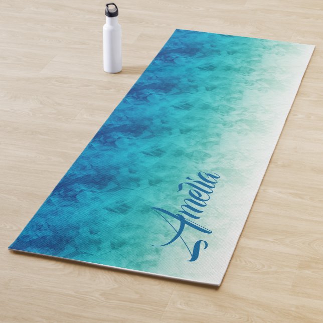 Tapis De Yoga Ombre Ice Turquoise ID115 (En situation)