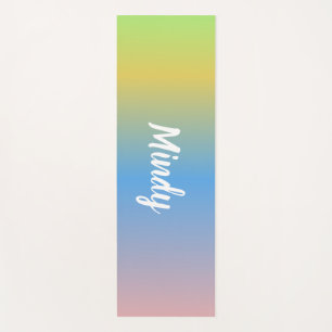 Tapis de yoga ombré jaune bleu arc-en-ciel
