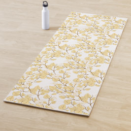 Tapis De Yoga Or Blanc Matin Fleur de gloire