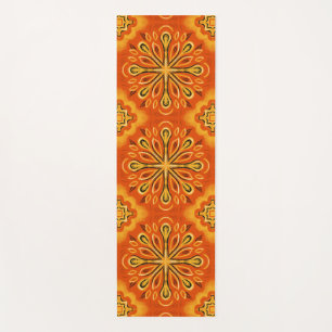 Tapis De Yoga Orange Boho Abstrait Motif décoratif