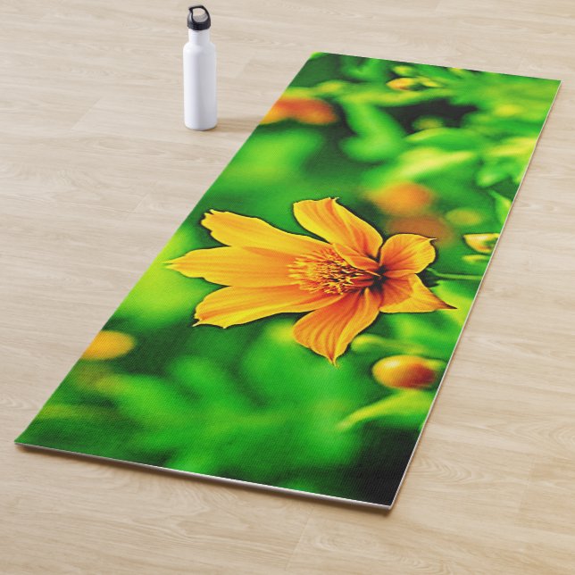 Tapis De Yoga Orange Flower Bokeh Sunny (En situation)