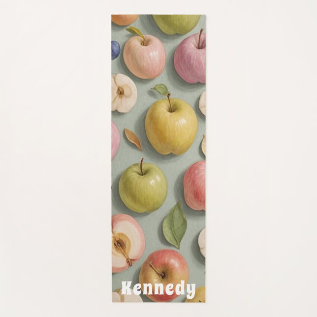 Tapis De Yoga Orchard Whimsy : Fruits pastel (Devant)