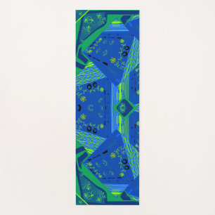 Tapis De Yoga Origami Chintz (L) Vert bleu