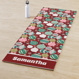 Tapis De Yoga Ornements de Noël rétro vintages et flocons de nei