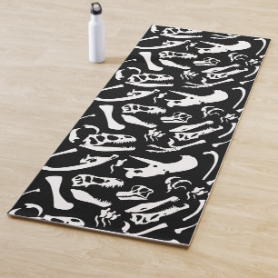 Tapis De Yoga Os de dinosaure (noir et blanc)