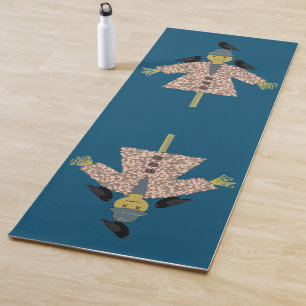 Tapis De Yoga Paille d'Halloween Scarecrow et Ravens