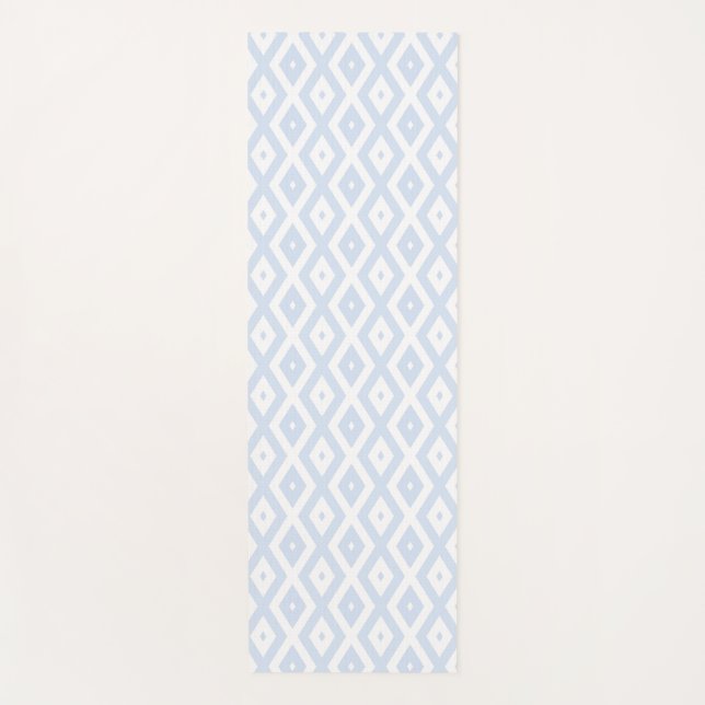 Tapis De Yoga Pale blue and white diamond pattern (Devant)