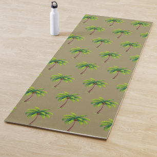 Tapis De Yoga Palmiers botaniques modernes d'été sur beige chanc