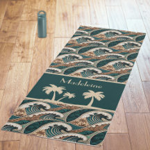 Palmiers Vagues Polynésiennes Monogramme Vintage P