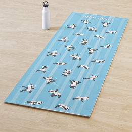 Tapis de yoga Panda Bleu Nom personnalisé identiqu