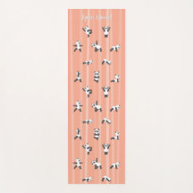 Tapis de yoga Panda Rose Nom personnalisé identiqu