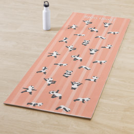 Tapis de yoga Panda Rose Nom personnalisé identiqu