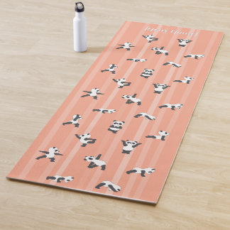Tapis de yoga Panda Rose Nom personnalisé identiqu