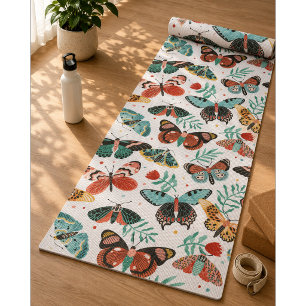 Tapis De Yoga Papillon de nuit coloré motif