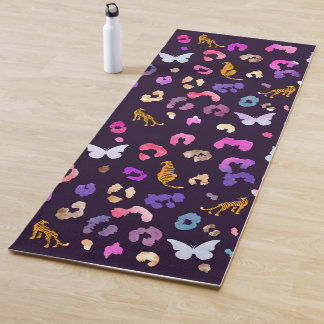 Tapis De Yoga Papillon léopard Noir
