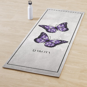 Tapis De Yoga Papillon pourpre Fleur de Yoga Mat