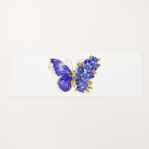 Tapis De Yoga Papillon saphir à fleurs