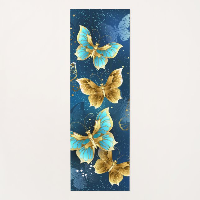Tapis De Yoga Papillons d'or (Devant)
