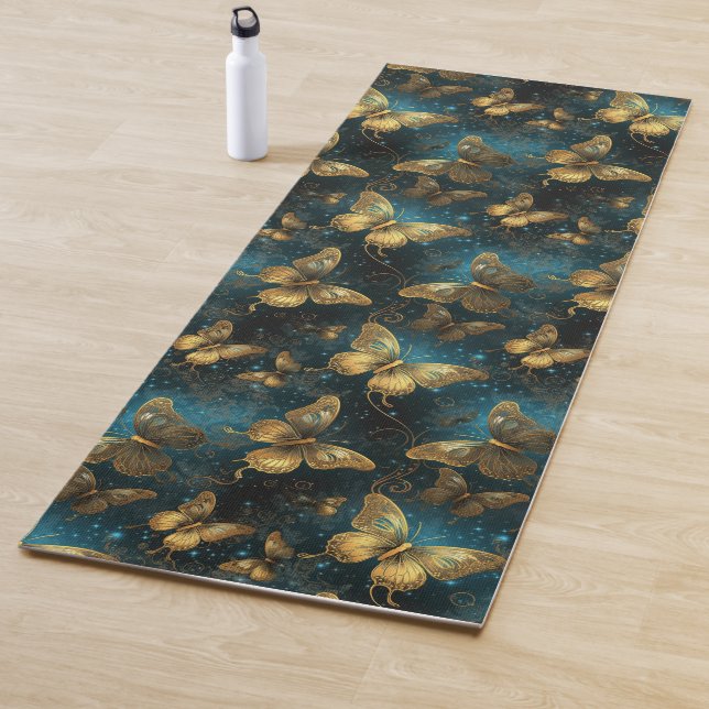 Tapis De Yoga Papillons d'or Yoga Mat (En situation)