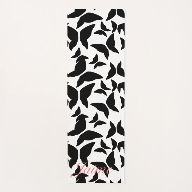 Tapis De Yoga Papillons Motif noir Yoga Mat (Devant)