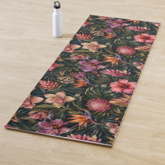 Tapis De Yoga Paradis floral exotique de luxe riche