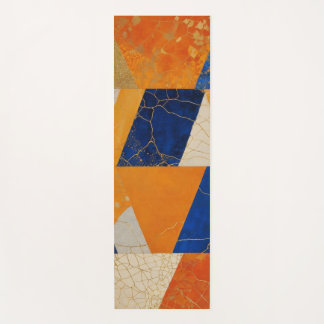 Tapis De Yoga Paralellogramme à crème bleue orange