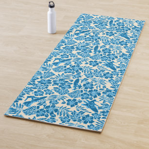 Tapis De Yoga Pareau Surf Hawaïen Hibiscus Surf - Bleu