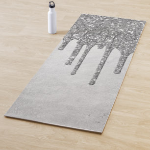 Tapis De Yoga Parties scintillant d'argent de dépôt   Platinum F