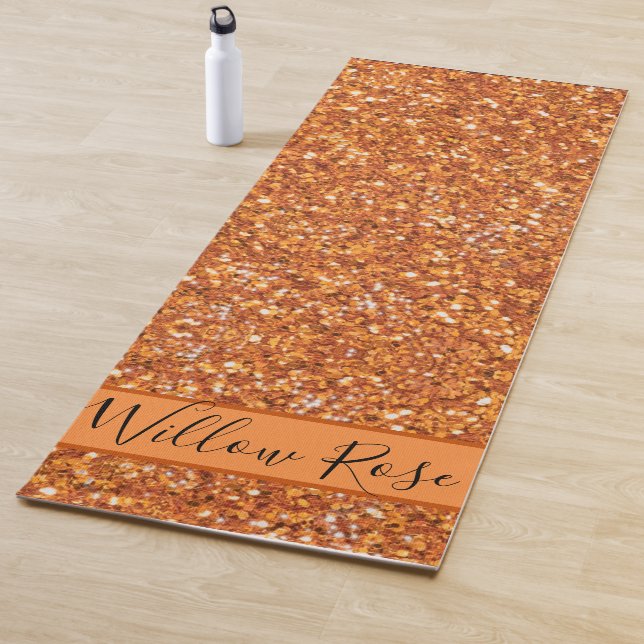 Tapis De Yoga Parties scintillant étincelante dorée (En situation)