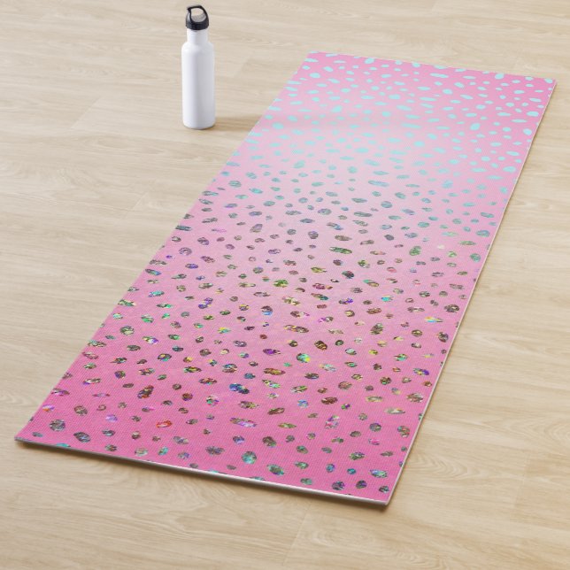 Tapis De Yoga Parties scintillant rose Cheetah Imprimer (En situation)