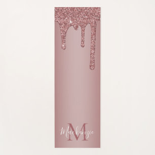 Tapis De Yoga Parties scintillant Rose de luxe à goutte d'or Mon