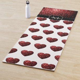 Tapis De Yoga Parties scintillant rouge flamboyante motif de coe