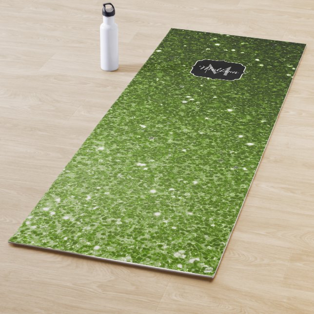Tapis De Yoga Parties scintillant vert clair brille Monogram (En situation)