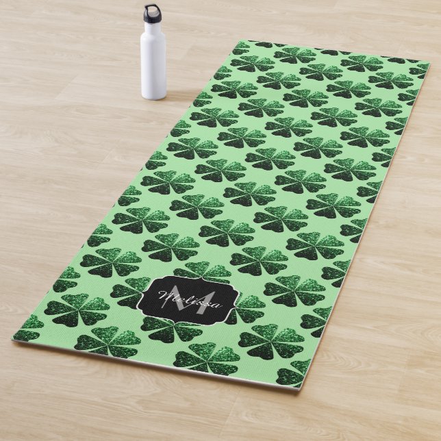 Tapis De Yoga Parties scintillant vert foncé brillant Shamrock M (En situation)