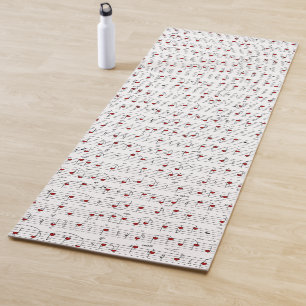 Tapis De Yoga Partition de musique de chanson d'amour coeurs rou