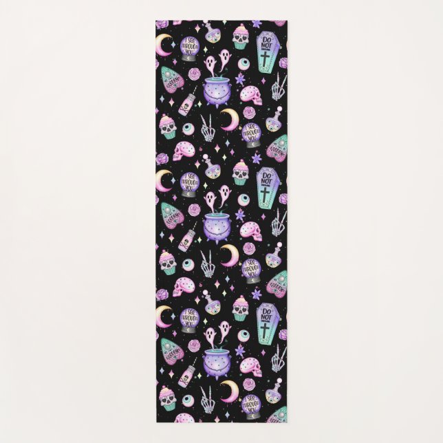 Tapis De Yoga pastel goth motif foncé (Devant)