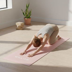 Tapis De Yoga Pastel Pink Monogram Nom Yoga Mat