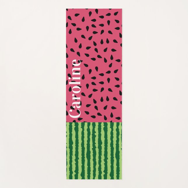 Tapis De Yoga Pastèque rose et vert Personnalisé (Devant)